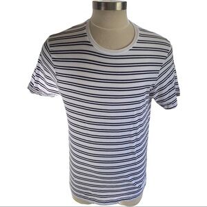 Zara Essentials Scoop Neck Black & White Horizontal Striped Relaxed Fit Women XL